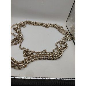 Silver Tone Chain Belt 3 Strand lobster closure